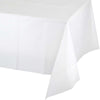 White Rectangular Plastic Table Cover | Solids