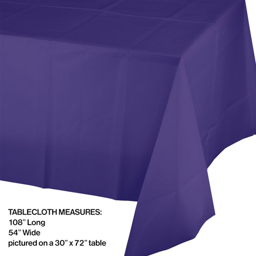 Purple Rectangular Plastic Table Cover | Solids