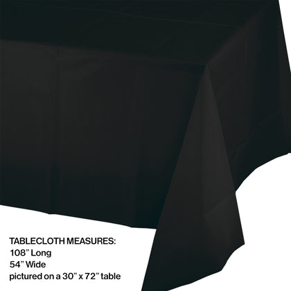 Black Velvet Rectangular Plastic Table Cover | Solids