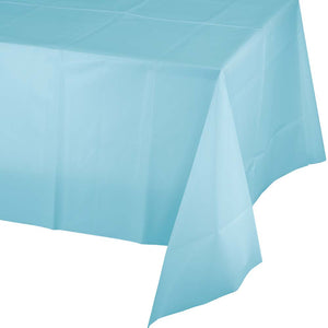 New Pastel Blue Rectangular Plastic Table Cover | Solids