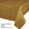 Glittering Gold Rectangular Plastic Table Cover | Solids