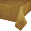 Glittering Gold Rectangular Plastic Table Cover | Solids