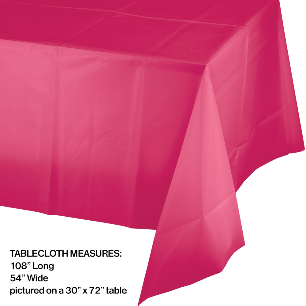 Hot Magenta Rectangular Plastic Table Cover | Solids