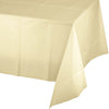 Ivory Rectangular Plastic Table Cover | Solids