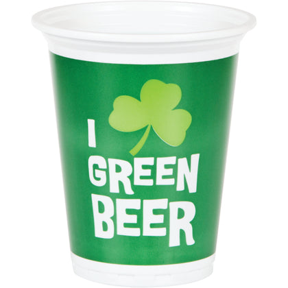 Green Beer Tumbler 8ct | St. Patrick's Day