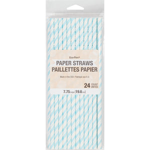 Light Blue Paper Straws 24ct | General Entertaining