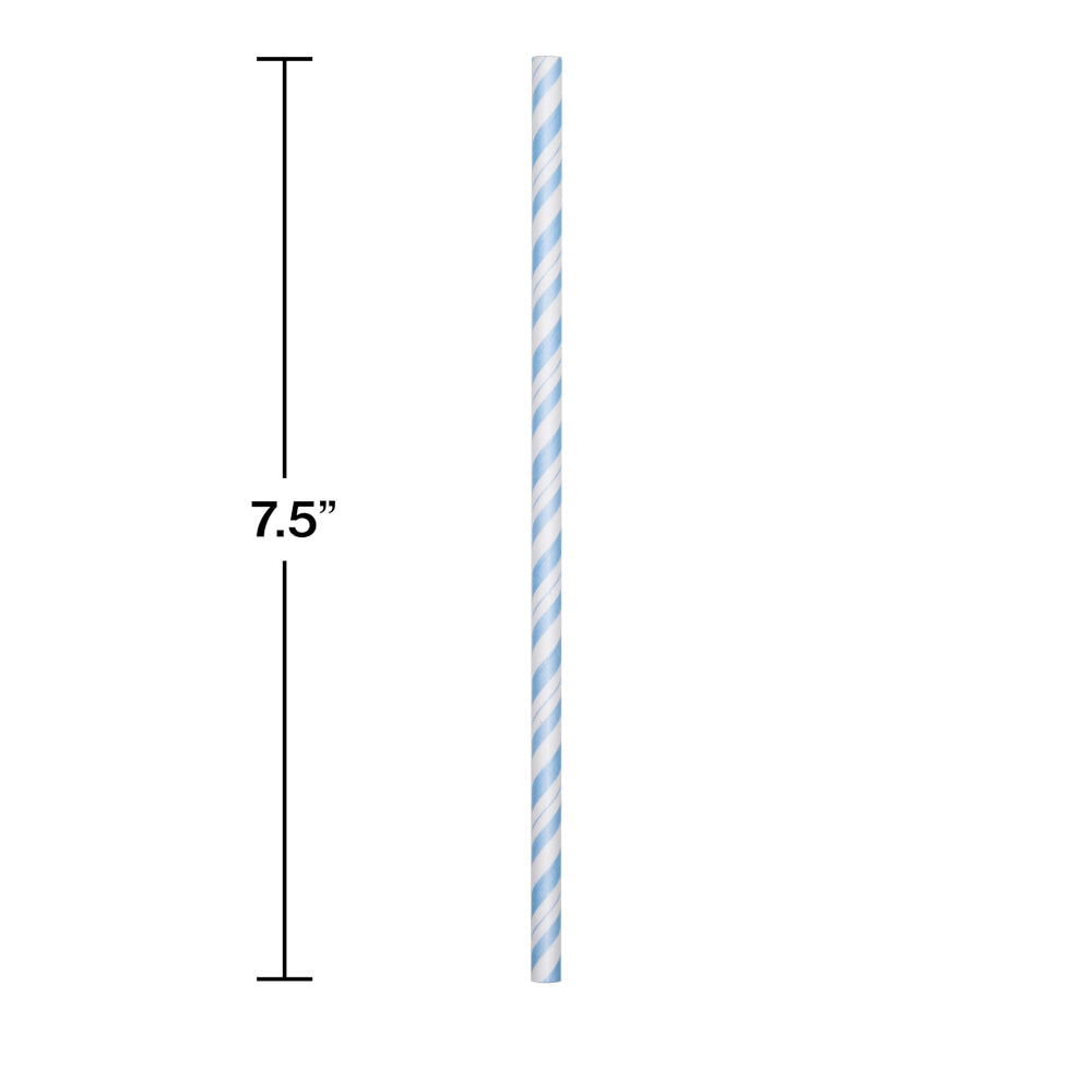 Light Blue Paper Straws 24ct | General Entertaining