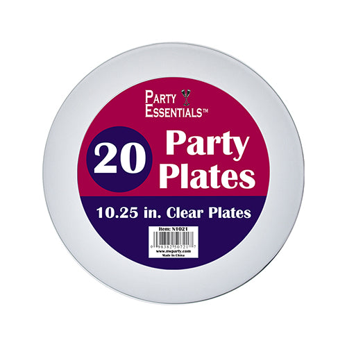 Crystal clear quality plastic round party plates Classic styling dinnerware is reusable or disposable Plates are soak-proof and sturdy enough for ample servings