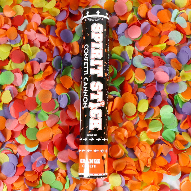 12in Spirit Confetti Cannon 1 pc - Orange