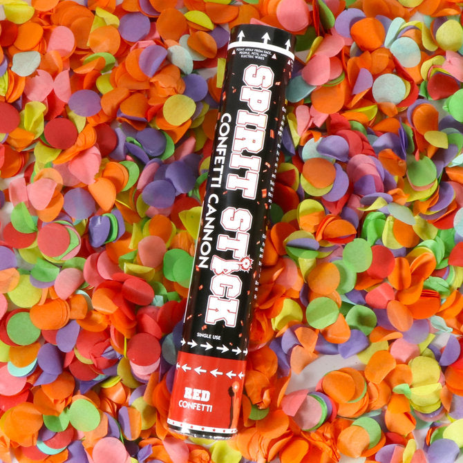 12in Spirit Confetti Cannon 1 pc - Red