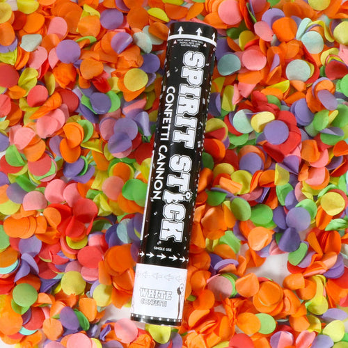 12in Spirit Confetti Cannon 1 pc - White