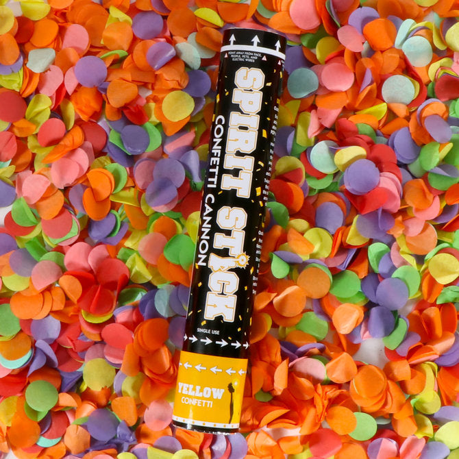 12in Spirit Confetti Cannon 1 pc - Yellow