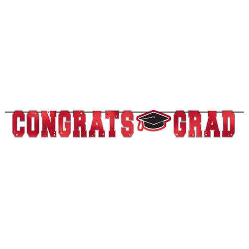 red grad banner