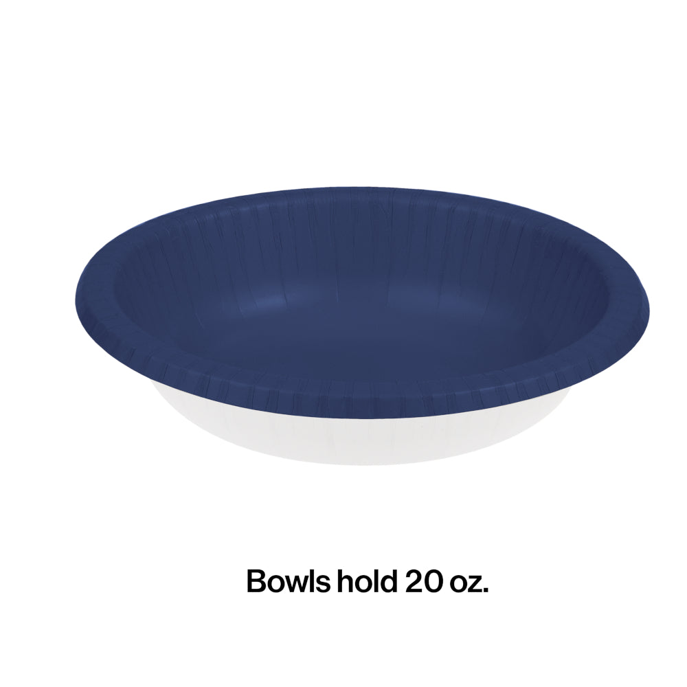Navy Blue 20oz Paper Bowls 20ct | Solids