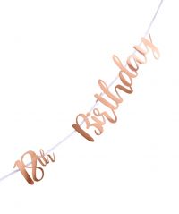 18th Birthday Rose Gold Letter Banner | Milestone Birthday