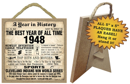 1948 A Year in History Wooden Plaque