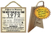 1972 A Year in History Wooden Plaque