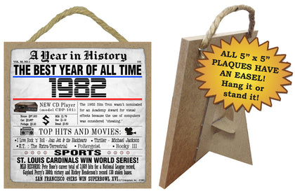 1982 A Year in History Wooden Plaque
