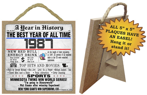 1987 A Year in History Wooden Plaque