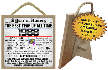 1988 A Year in History Wooden Plaque