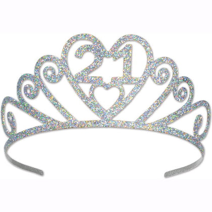 21st birthday glitter tiara