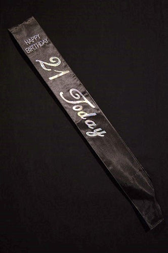 Black 21 Today Sash | Milestone Birthday