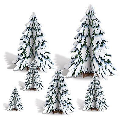 3-D Winter Pine Tree Centerpieces | Winter