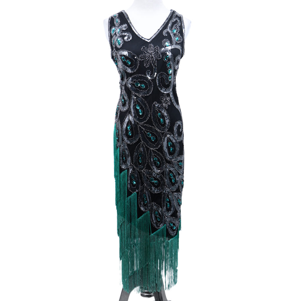 Flapper Peacock Design Dress