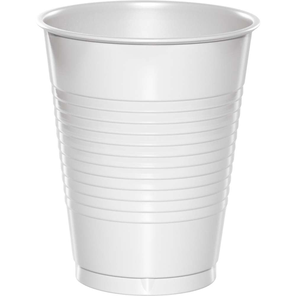 White 16oz Plastic Cups 20ct | Solids