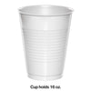 White 16oz Plastic Cups 20ct | Solids