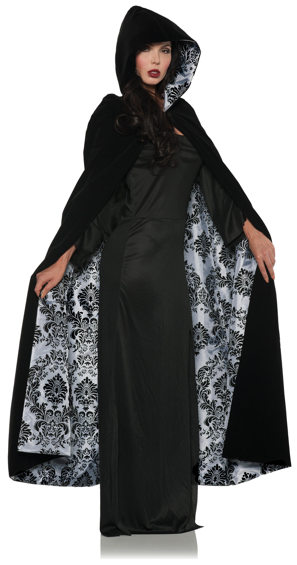 Deluxe Velvet and Satin Flocked Cape  | Adult