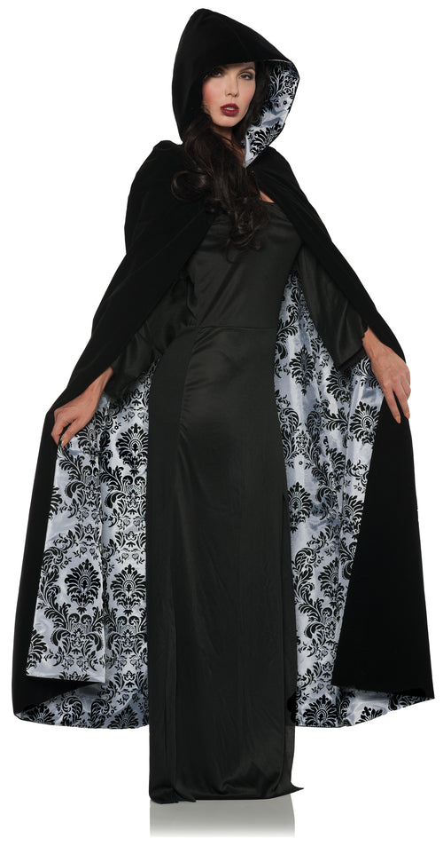 Deluxe Velvet and Satin Flocked Cape  | Adult