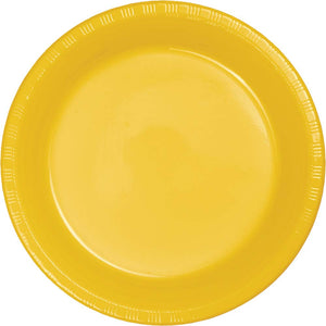 School Bus Yellow Plastic 7in Plates 20ct | Solids