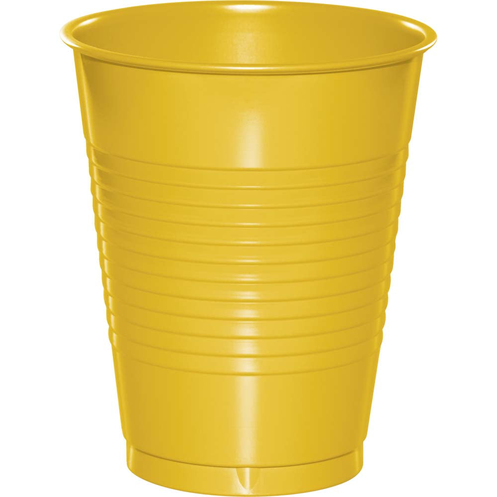 School Bus Yellow Plastic Cups | Solids