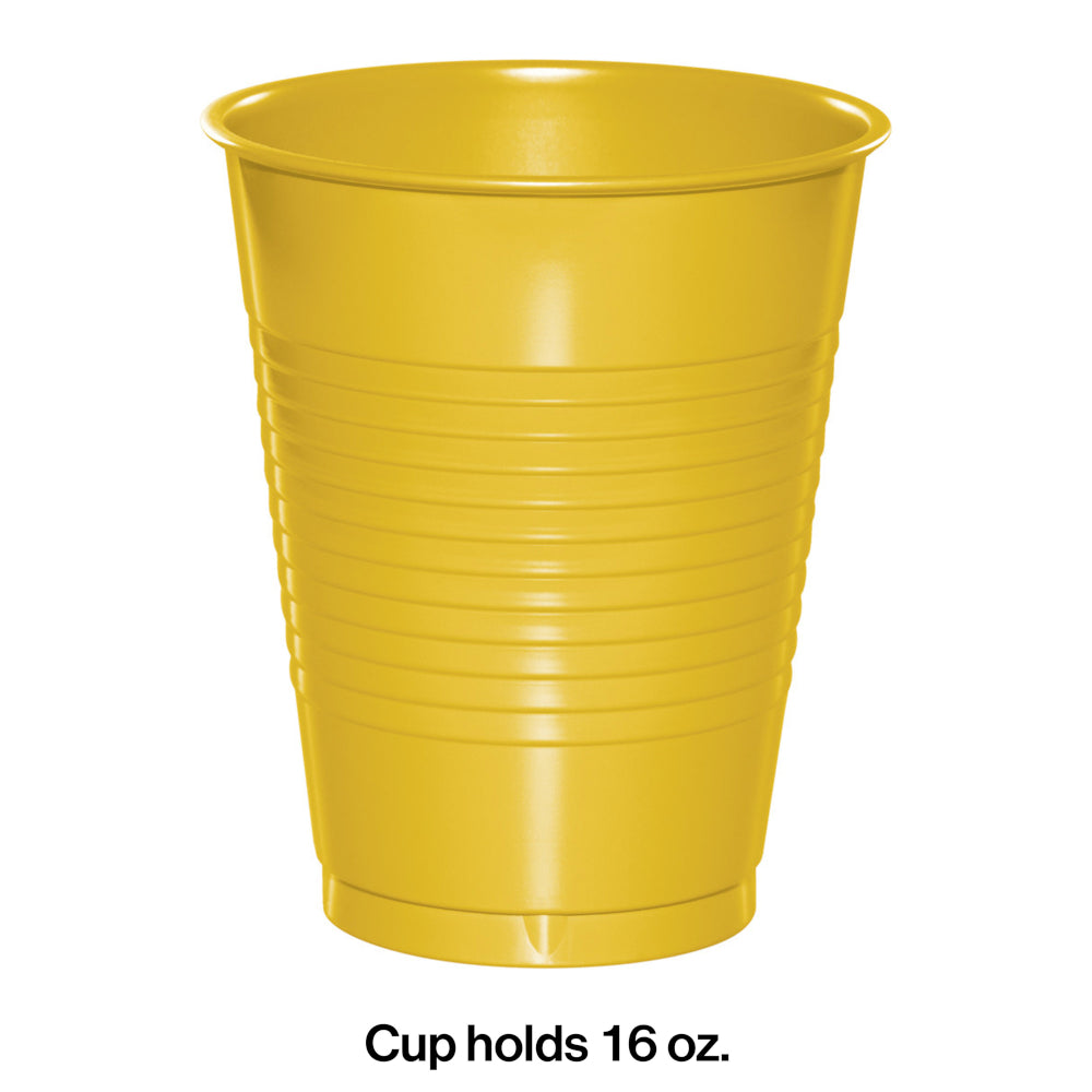 School Bus Yellow Plastic Cups | Solids