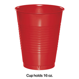 Classic Red 16oz Plastic Cups 20ct | Solids