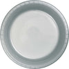 Shimmering Silver Plastic 10in Plates 20ct | Solids