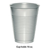 Shimmering Silver Plastic Cups 20ct | Solids