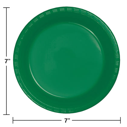 Emerald Green Plastic 7in Cake Plates 20ct | Solids