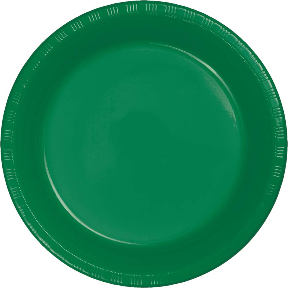Emerald Green Plastic 10" Dinner Plates | Solids