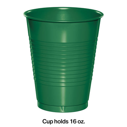 Emerald Green 16oz Plastic Cups 20ct | Solids