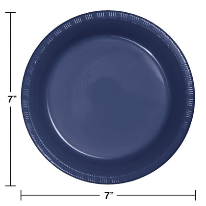 Navy Blue 7in Plastic Plates 24ct | Solids