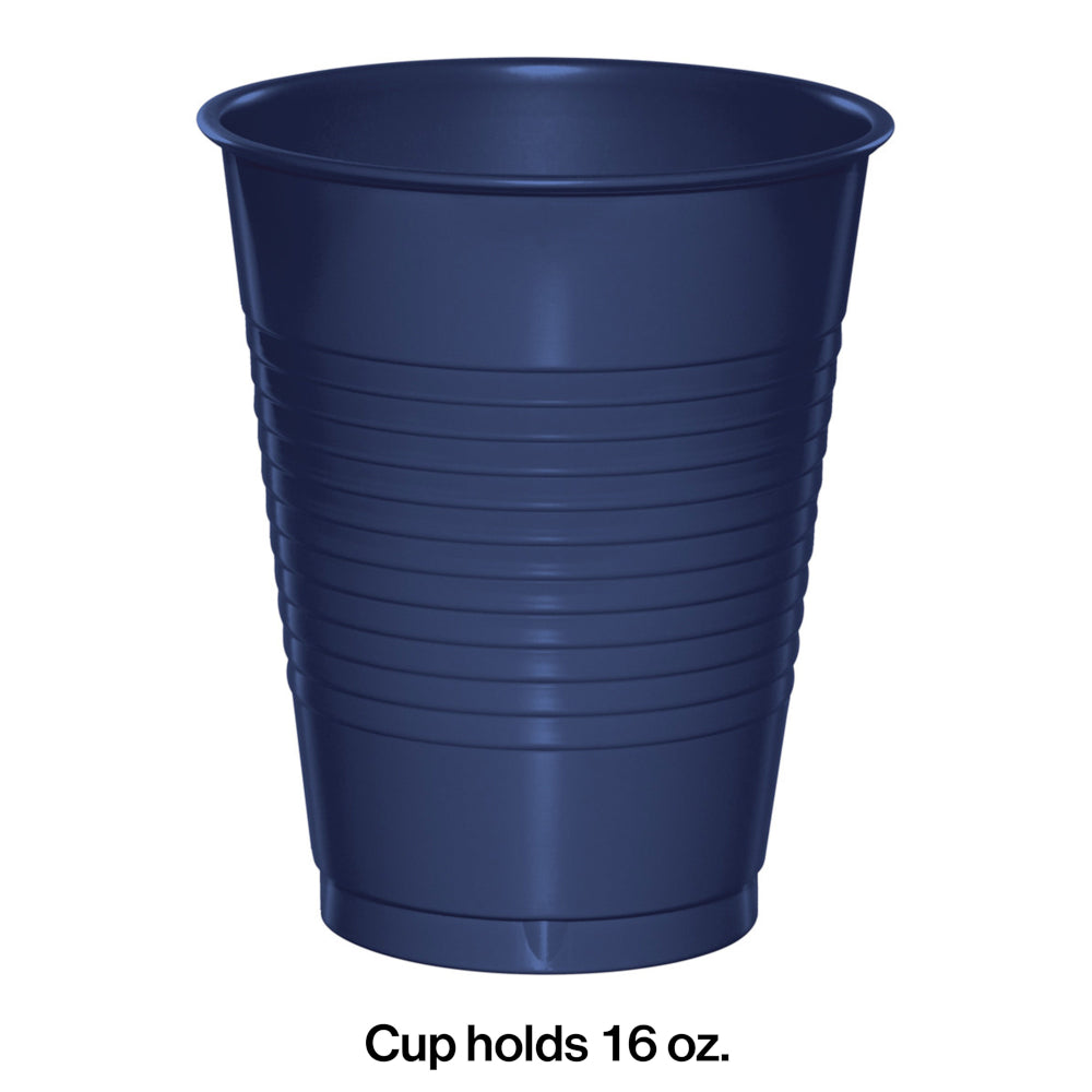 Navy Blue 16oz Plastic Cups 20ct | Solids