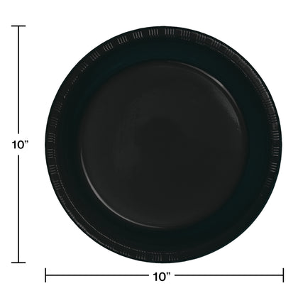 Black Velvet 10in Plastic Plates 20ct | Solids