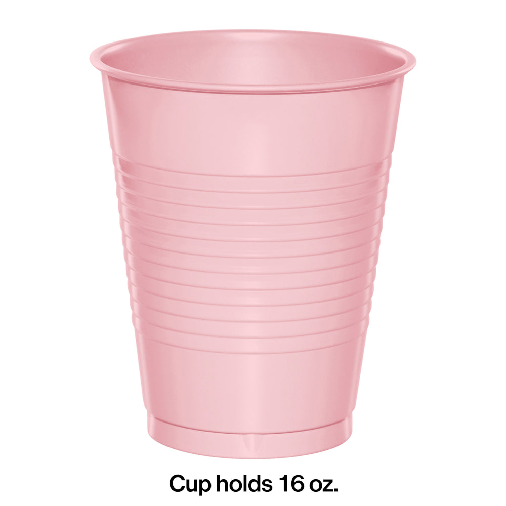 Classic Pink 16oz Plastic Cups 20ct | Solids