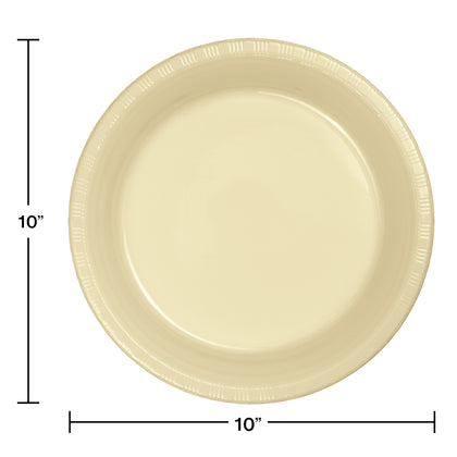 Ivory 10in Plastic Plates 20ct | Solids