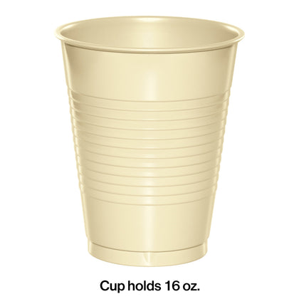 Ivory 16oz Plastic Cups 20ct | Solids