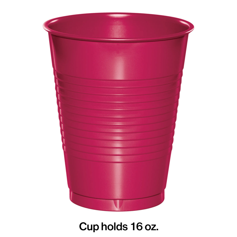 Hot Magenta 16oz Plastic Cups 20ct | Solids