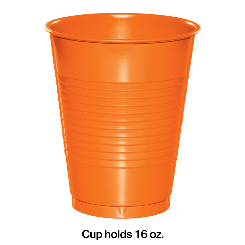 Sun Kissed Orange Plastic Cups | Solids