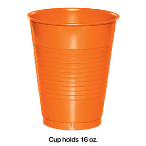 Sun Kissed Orange Plastic Cups | Solids